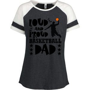 Basketball Loud And Proud Basketball Dad Enza Ladies Jersey Colorblock Tee