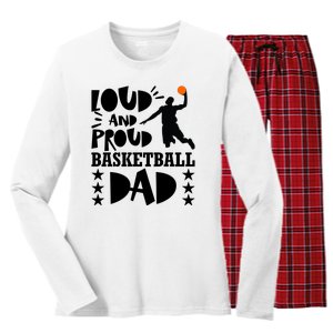 Basketball Loud And Proud Basketball Dad Women's Long Sleeve Flannel Pajama Set 