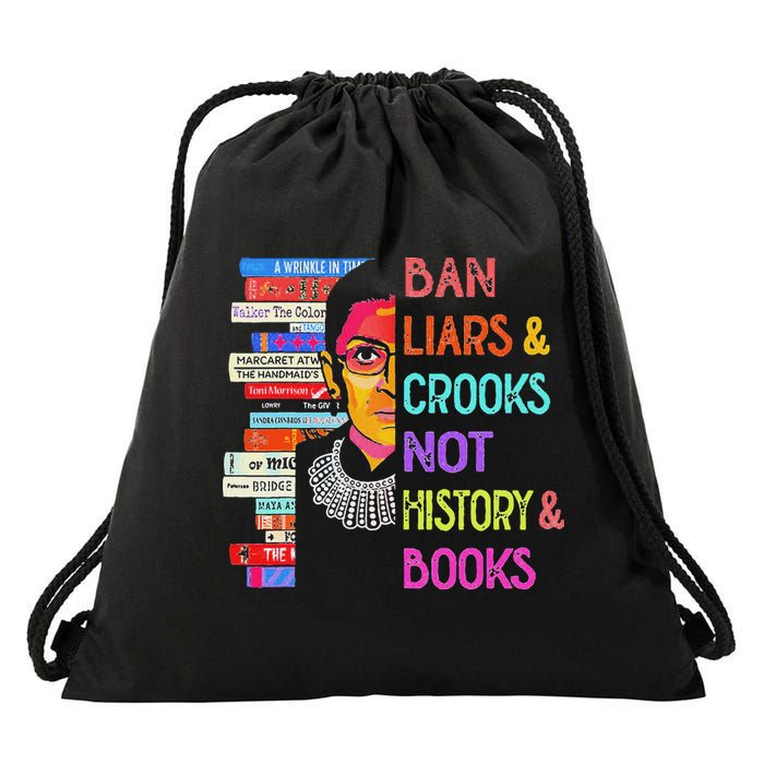 Ban Liars And Crooks Not History And Book Drawstring Bag
