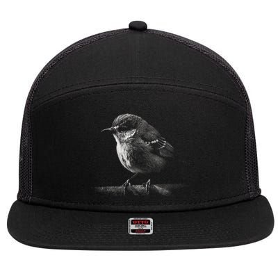 Bird Lover Artwork Animal Motif Bird 7 Panel Mesh Trucker Snapback Hat