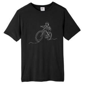 Bicycle Line Art Drawing Mountain Bike Tall Fusion ChromaSoft Performance T-Shirt