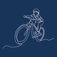 Bicycle Line Art Drawing Mountain Bike 7 Panel Mesh Trucker Snapback Hat