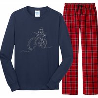 Bicycle Line Art Drawing Mountain Bike Long Sleeve Pajama Set