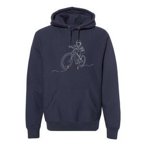 Bicycle Line Art Drawing Mountain Bike Premium Hoodie