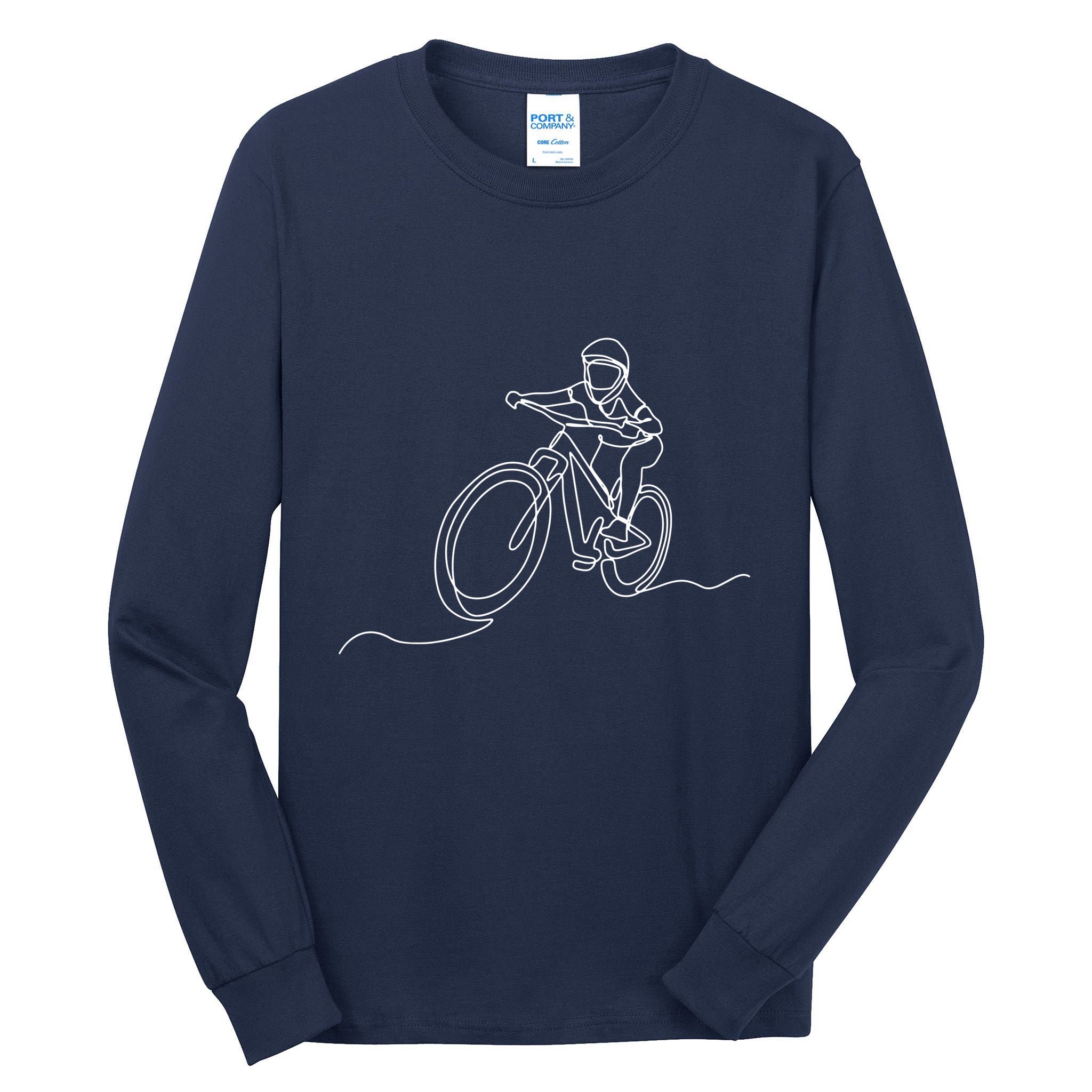 Bicycle Line Art Drawing Mountain Bike Tall Long Sleeve T-Shirt