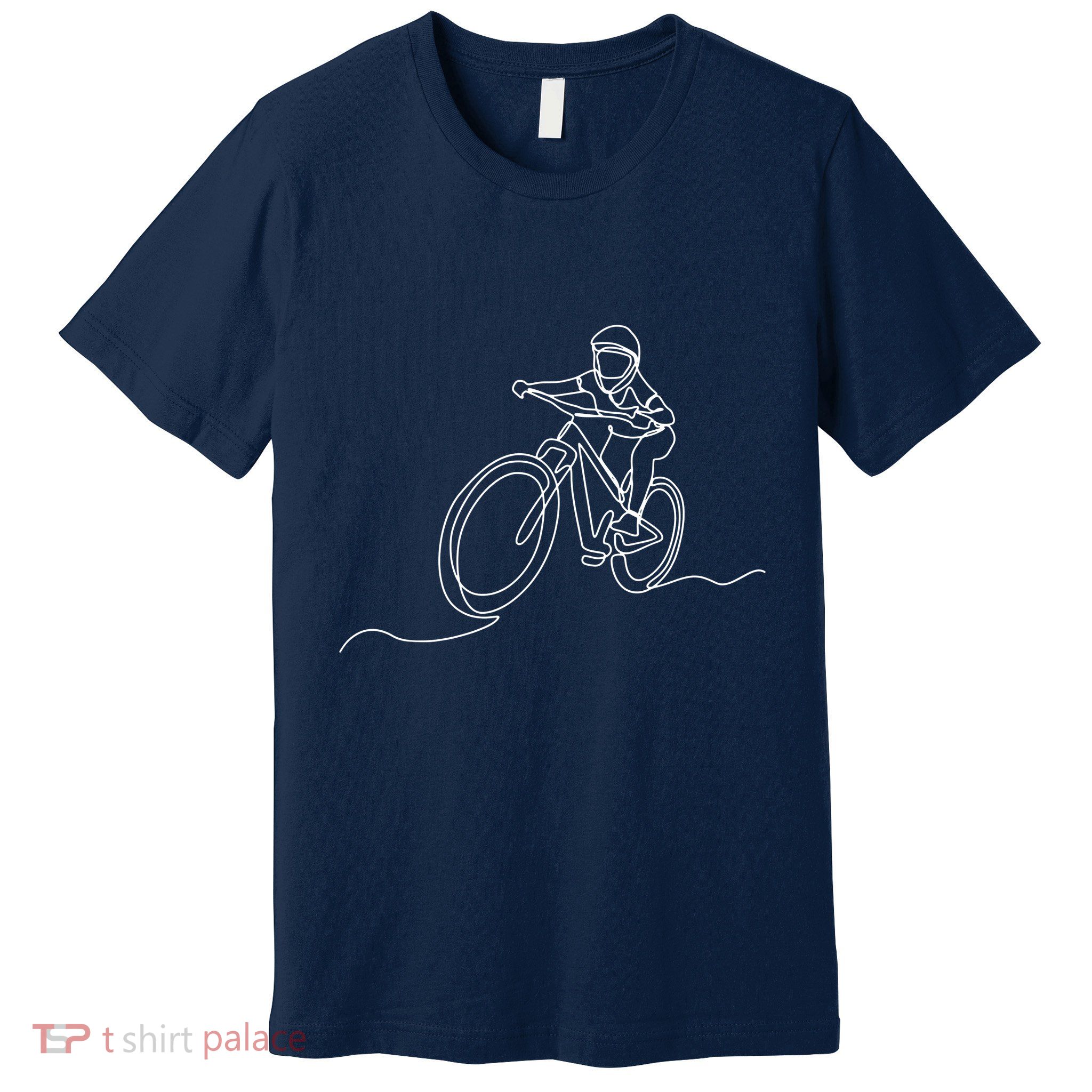 Bicycle Line Art Drawing Mountain Bike Premium T-Shirt