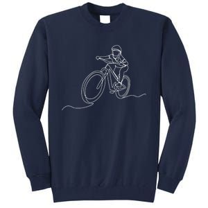 Bicycle Line Art Drawing Mountain Bike Tall Sweatshirt