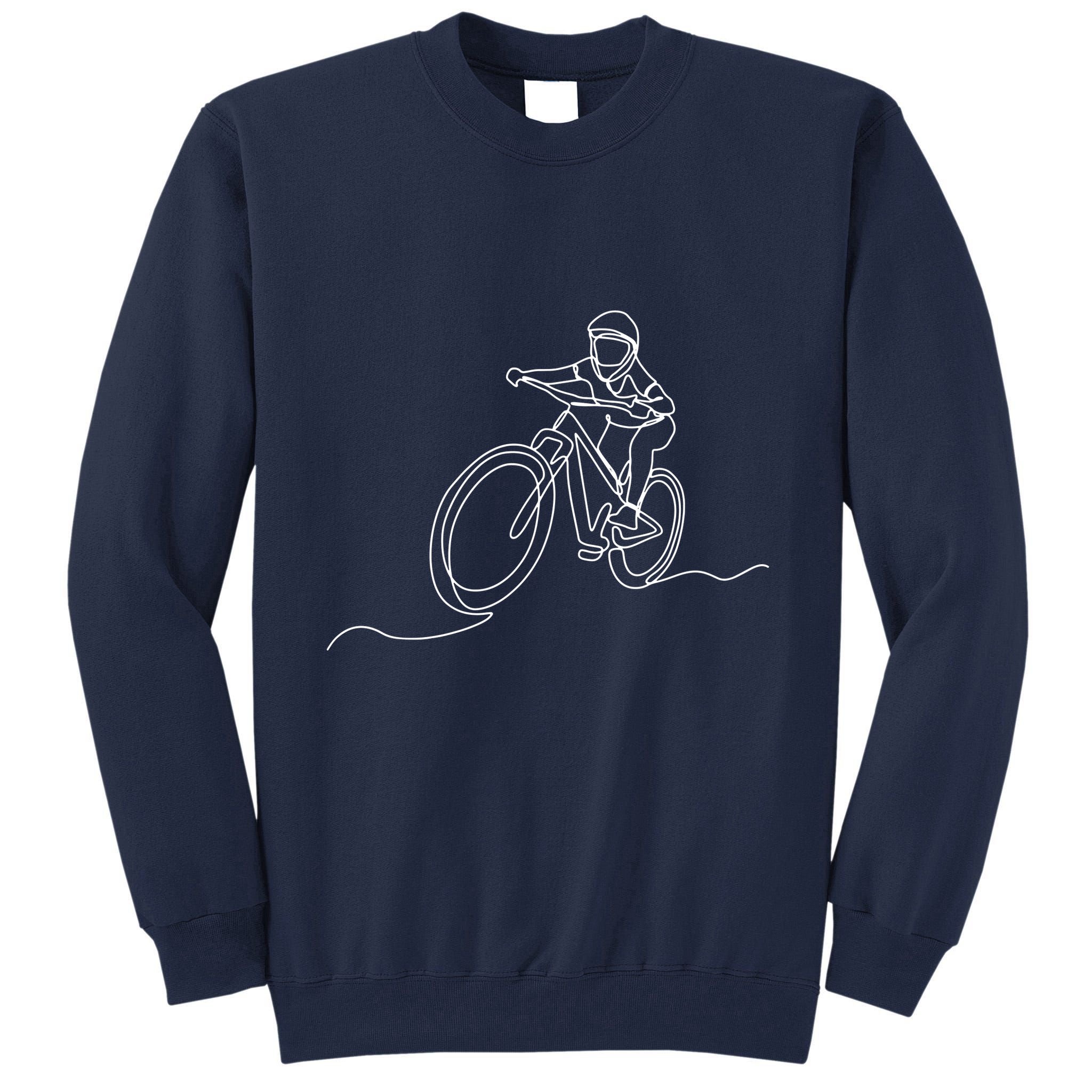 Bicycle Line Art Drawing Mountain Bike Tall Sweatshirt