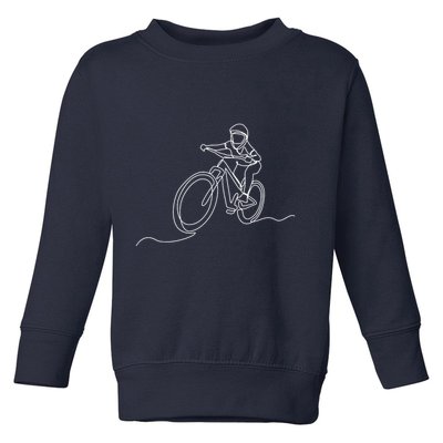 Bicycle Line Art Drawing Mountain Bike Toddler Sweatshirt