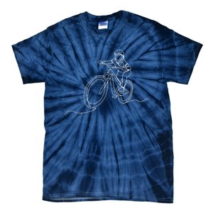 Bicycle Line Art Drawing Mountain Bike Tie-Dye T-Shirt