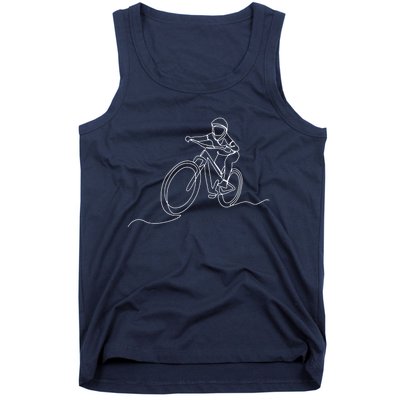 Bicycle Line Art Drawing Mountain Bike Tank Top