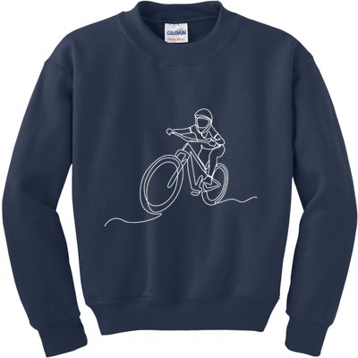 Bicycle Line Art Drawing Mountain Bike Kids Sweatshirt