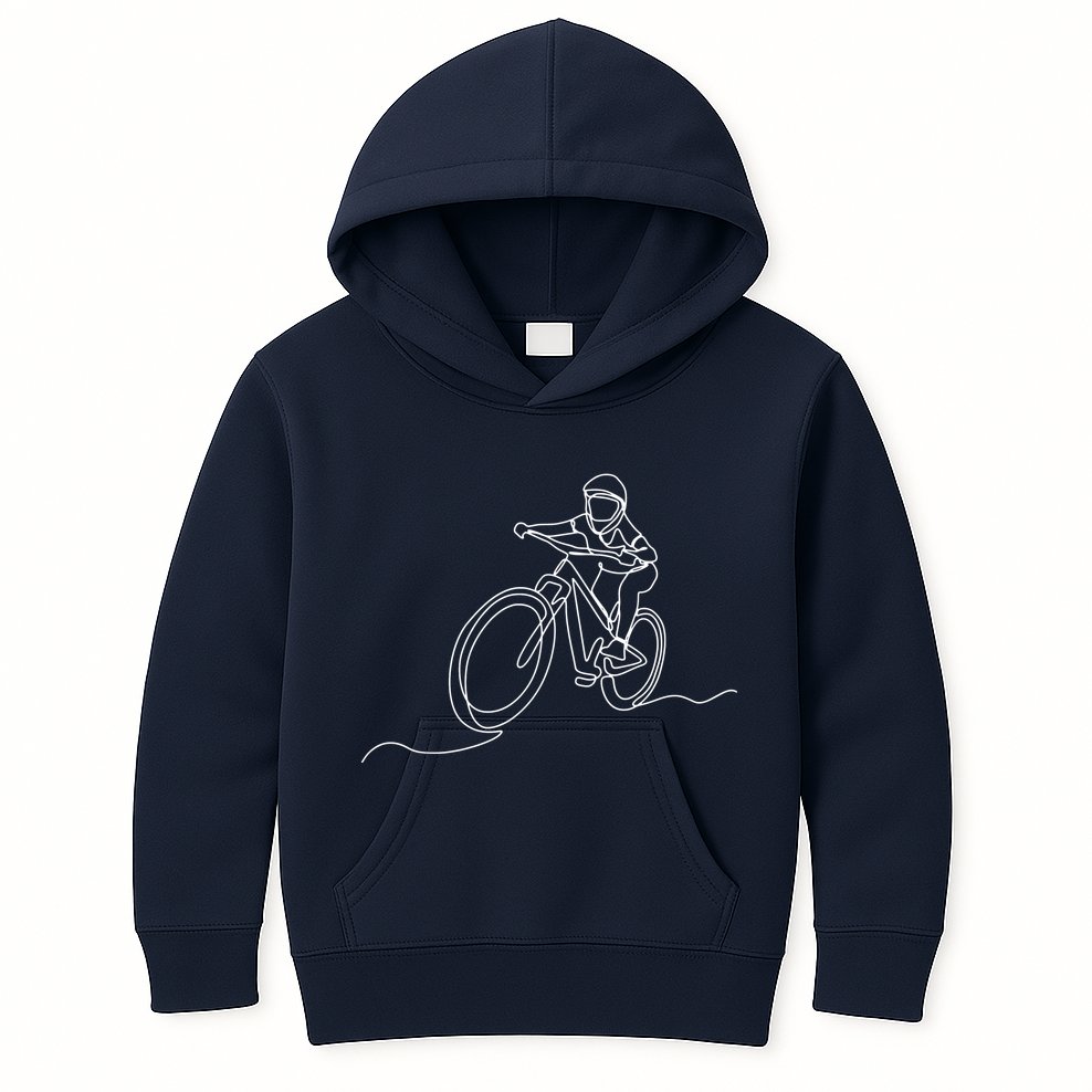 Bicycle Line Art Drawing Mountain Bike Kids Hoodie