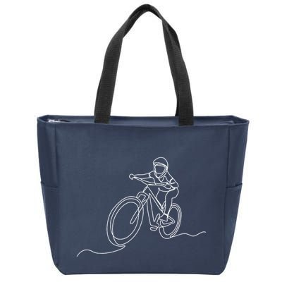 Bicycle Line Art Drawing Mountain Bike Zip Tote Bag