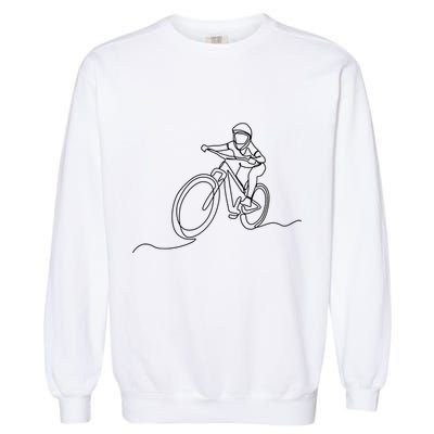 Bicycle Line Art Drawing Mountain Bike Garment-Dyed Sweatshirt