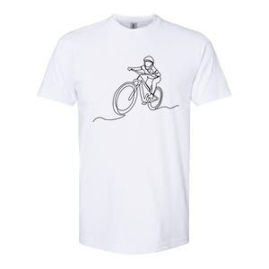 Bicycle Line Art Drawing Mountain Bike Softstyle CVC T-Shirt