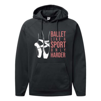 Ballet Like A Sport Only Harder En Pointe Ballerina Ballet Performance Fleece Hoodie