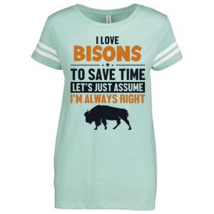 Bison LetS Assume IM Right Buffalo American Bison Bison Enza Ladies Jersey Football T-Shirt