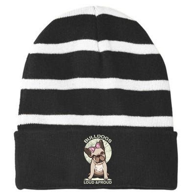 Bulldogs Loud And Proud Striped Beanie with Solid Band