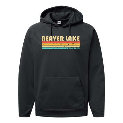 BEAVER LAKE ARKANSAS Funny Fishing Camping Summer Performance Fleece Hoodie