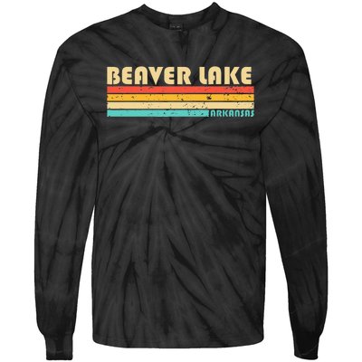 BEAVER LAKE ARKANSAS Funny Fishing Camping Summer Tie-Dye Long Sleeve Shirt