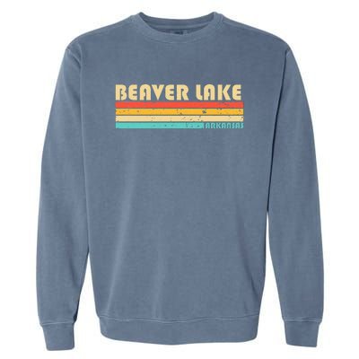 BEAVER LAKE ARKANSAS Funny Fishing Camping Summer Garment-Dyed Sweatshirt