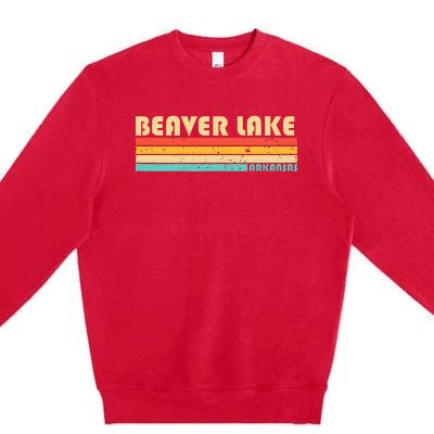 BEAVER LAKE ARKANSAS Funny Fishing Camping Summer Premium Crewneck Sweatshirt