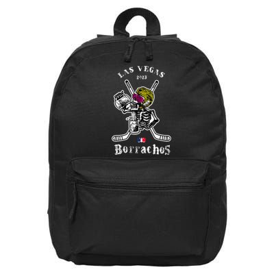 Borrachos Los Angeles hockey team logo Las Vegas version 16 in Basic Backpack