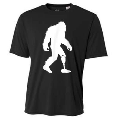 Bigfoot Leg Ampu Sasquatch Wearing Prosthetic Leg Cooling Performance Crew T-Shirt