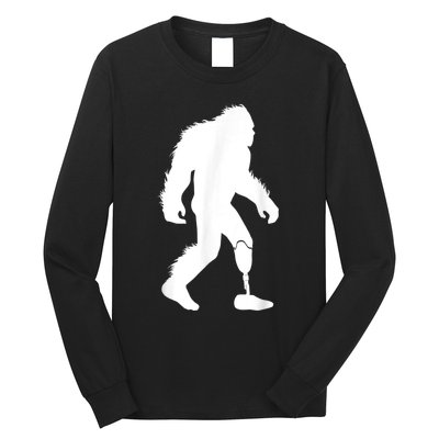 Bigfoot Leg Ampu Sasquatch Wearing Prosthetic Leg Long Sleeve Shirt