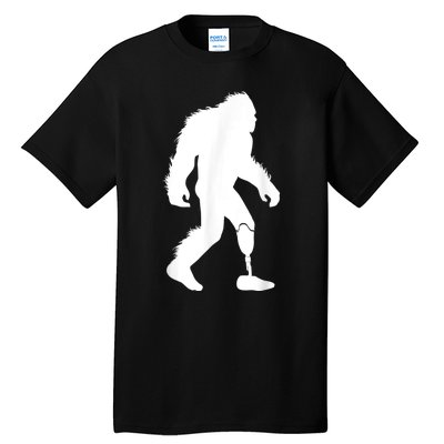 Bigfoot Leg Ampu Sasquatch Wearing Prosthetic Leg Tall T-Shirt