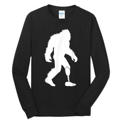 Bigfoot Leg Ampu Sasquatch Wearing Prosthetic Leg Tall Long Sleeve T-Shirt