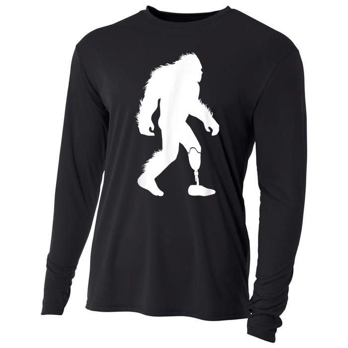 Bigfoot Leg Ampu Sasquatch Wearing Prosthetic Leg Cooling Performance Long Sleeve Crew