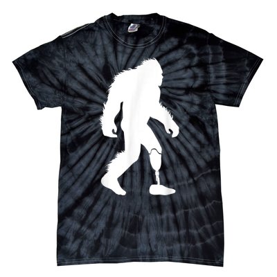 Bigfoot Leg Ampu Sasquatch Wearing Prosthetic Leg Tie-Dye T-Shirt