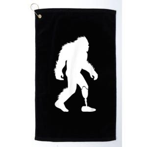 Bigfoot Leg Ampu Sasquatch Wearing Prosthetic Leg Platinum Collection Golf Towel