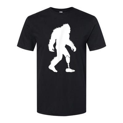 Bigfoot Leg Ampu Sasquatch Wearing Prosthetic Leg Softstyle CVC T-Shirt