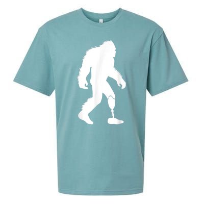 Bigfoot Leg Ampu Sasquatch Wearing Prosthetic Leg Sueded Cloud Jersey T-Shirt