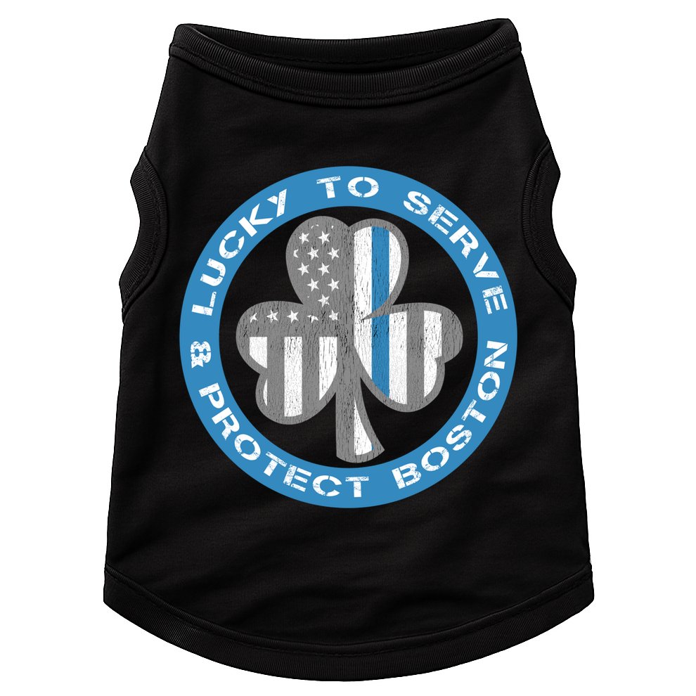 Blue Line American Flag Gift Boston Police St Patricks Day Cute Gift Doggie Tank