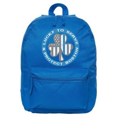 Blue Line American Flag Gift Boston Police St Patricks Day Cute Gift 16 in Basic Backpack