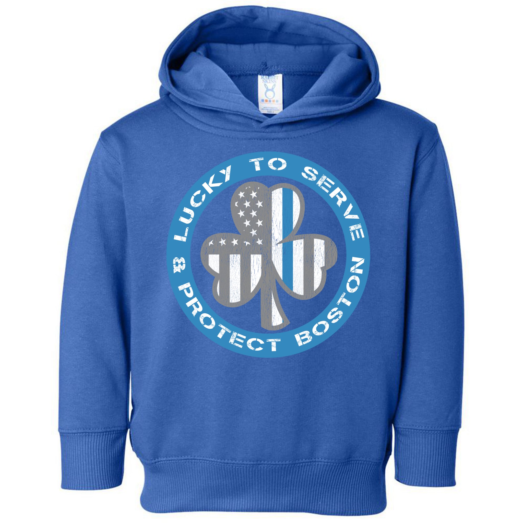 Blue Line American Flag Gift Boston Police St Patricks Day Cute Gift Toddler Hoodie
