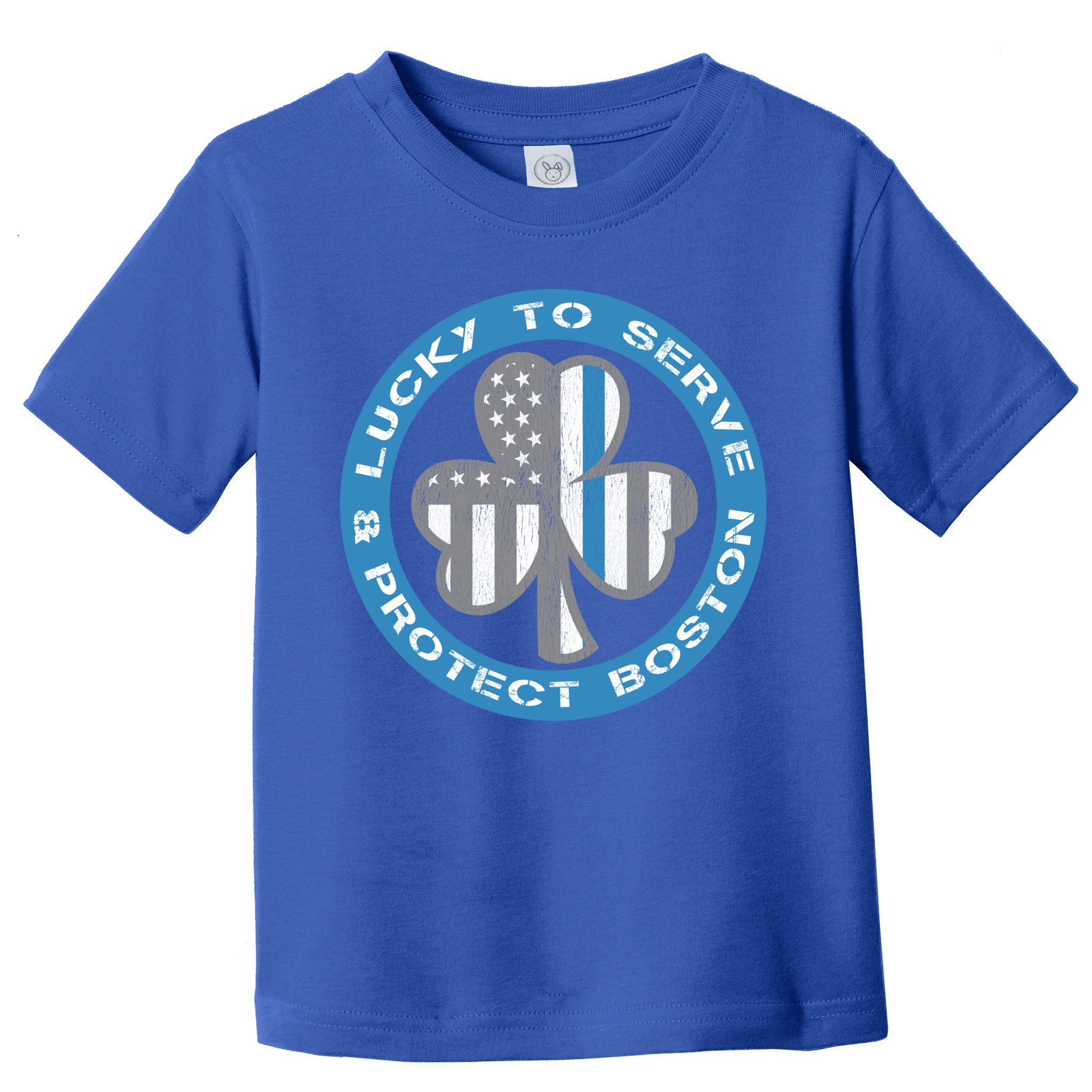 Blue Line American Flag Gift Boston Police St Patricks Day Cute Gift Toddler T-Shirt
