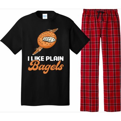 Bagel Lover Art I Like Plain Bagels Cute Gift Pajama Set