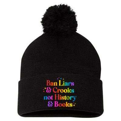 Ban Liars And Crooks Not History And Books Pom Pom 12in Knit Beanie