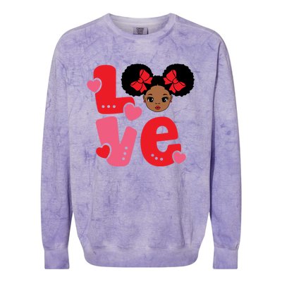 Black Love African American Valentines Day Gift Colorblast Crewneck Sweatshirt