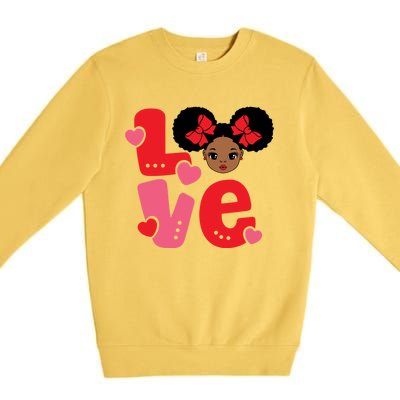 Black Love African American Valentines Day Gift Premium Crewneck Sweatshirt