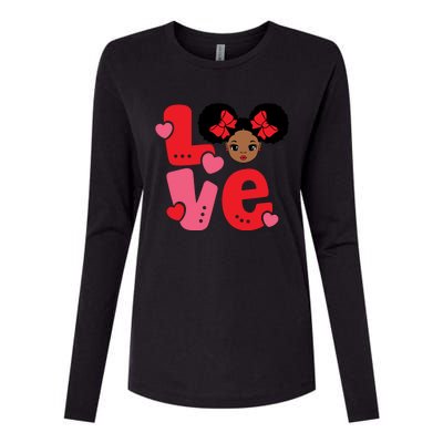 Black Love African American Valentines Day Gift Womens Cotton Relaxed Long Sleeve T-Shirt