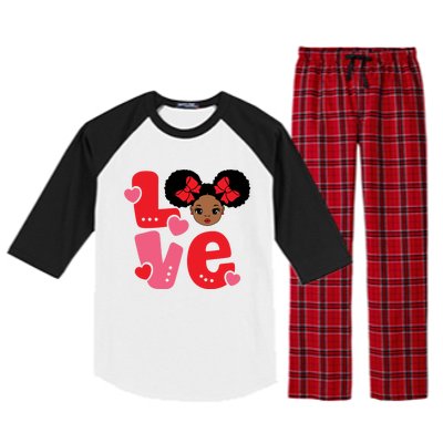 Black Love African American Valentines Day Gift Raglan Sleeve Pajama Set