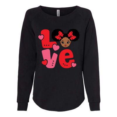 Black Love African American Valentines Day Gift Womens California Wash Sweatshirt