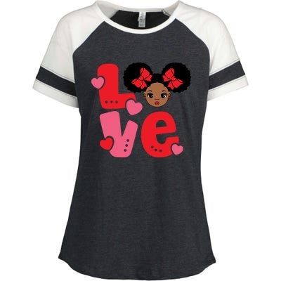 Black Love African American Valentines Day Gift Enza Ladies Jersey Colorblock Tee