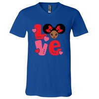 Black Love African American Valentines Day Gift V-Neck T-Shirt